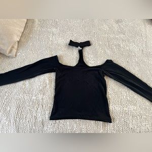 Black long sleeve American apparel top with collar